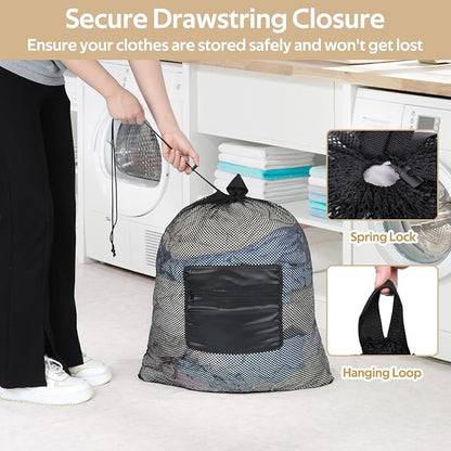 OTraki Laundry Bag Backpack 24x27 Inch Heavy Duty Mesh Laundry Bag Travel - Image 5