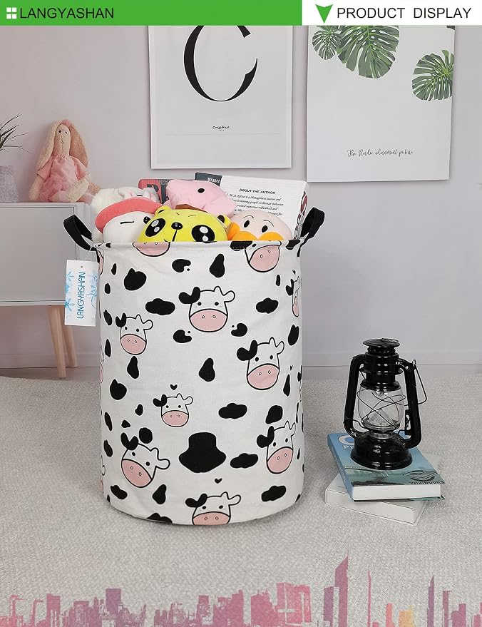LANGYASHAN Storage Bin, Canvas Fabric Collapsible Organizer Basket - Image 3
