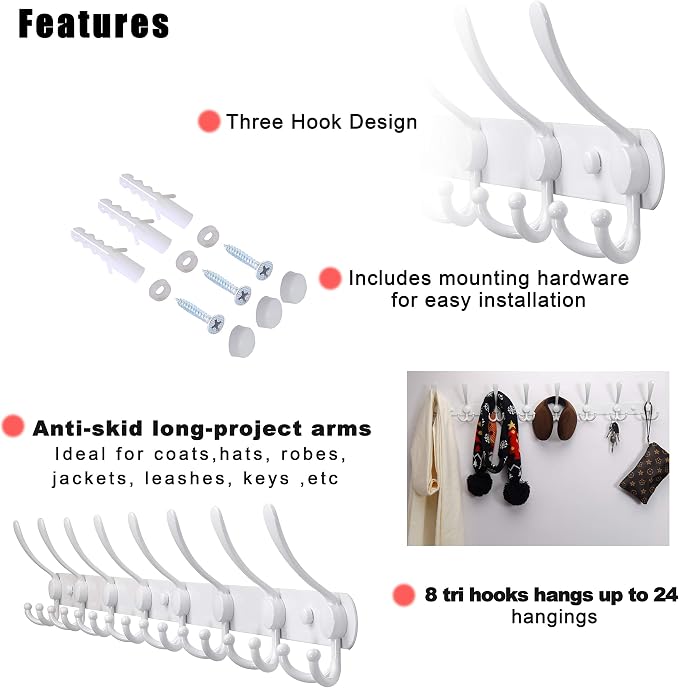 Dseap Coat Rack Wall Mount - Image 7