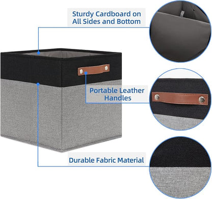 Temary Fabric Cube Storage Bins 12 Inch Decorative Storage Cubes Baskets 4 Pack - Image 3