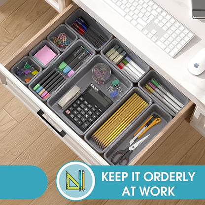 33 PCS Drawer Organizer Set, 4 Size Makeup Drawer Divider Organizer - Image 4