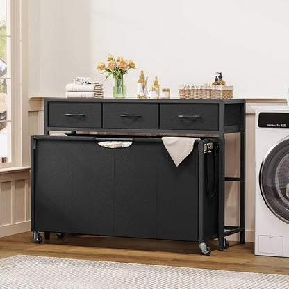 Laundry Sorter, Rolling Laundry Hamper - Image 8