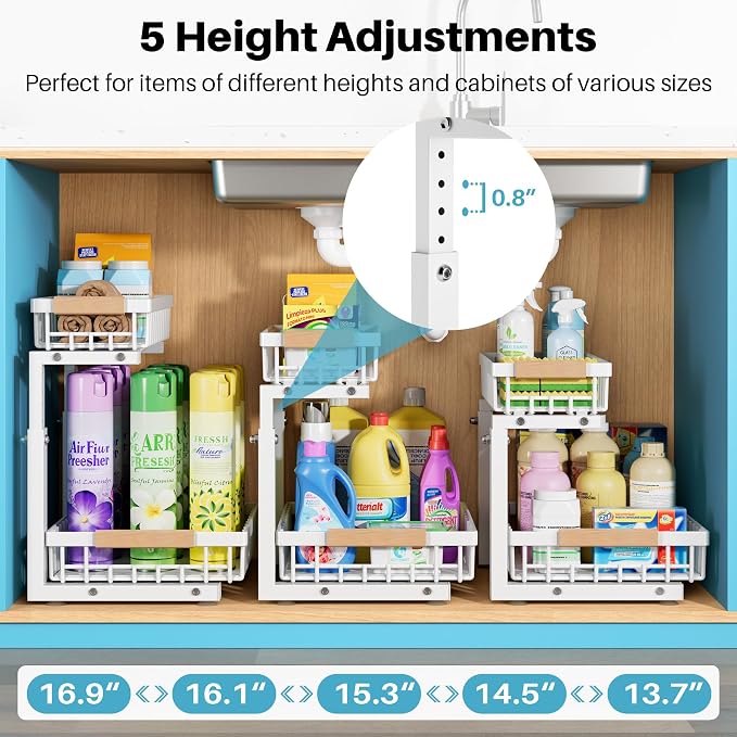 2 Packs Under Sink Organizer, Small Shelf - Image 5