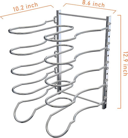 CAXXA Heavy Duty Pan Rack, Pot Lid Rack, Kitchen Cabinet Pantry Cookware - Image 2