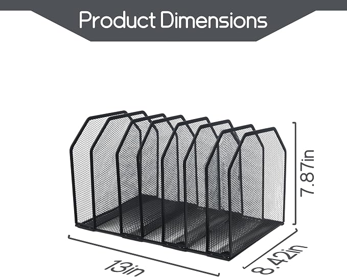 Adjustable Desk File Organizer, Detachable Office Folder Organizer, Compact - Image 4