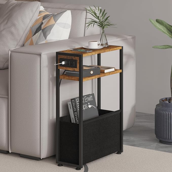 Narrow Side Table, Slim End Tables by Leomonio