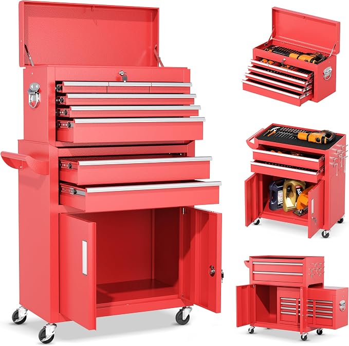 INTERGREAT 8 Rolling Drawers Tool Chest, Assembled Tool Chest by INTERGREAT