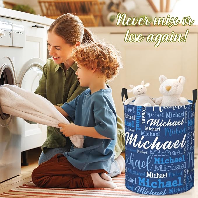 Custom Name Laundry Hamper, Personalized Laundry Baskets - Image 7