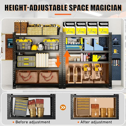 4000LBS 4 Tier Garage Storage Shelves, Heavy Duty Adjustable Storage Rack - Image 4