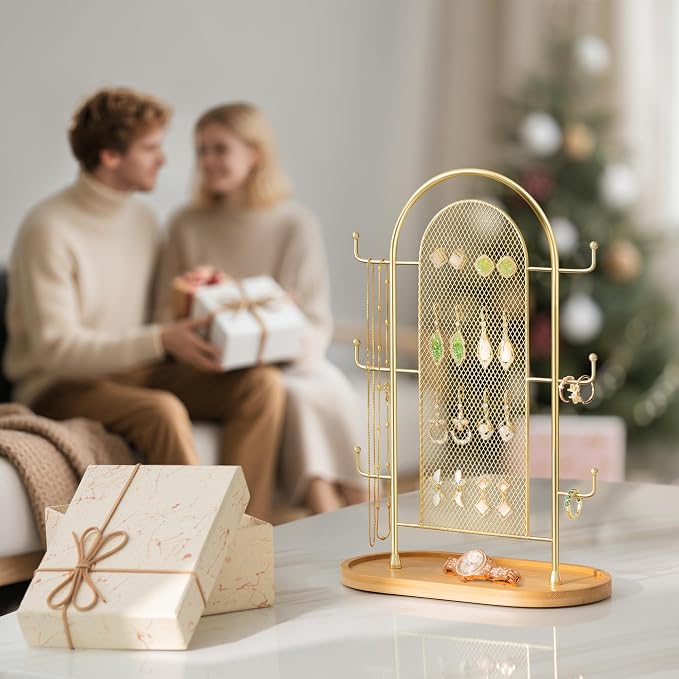 Jewelry Display Earring Stand Gold Organizer Earring StorageTree Jewelry Rack - Image 4