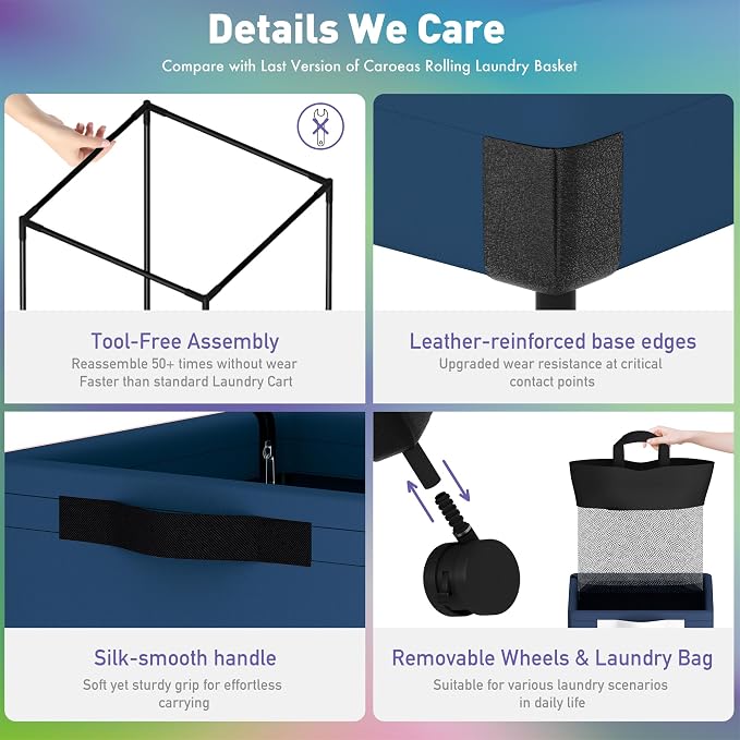 Caroeas Next-Gen 105L Matel Frame Laundry Basket - Image 5