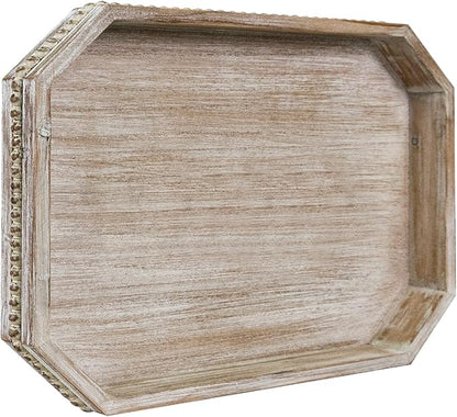 MAONAME Wood Serving Tray, Farmhouse Wooden Tray by MAONAME