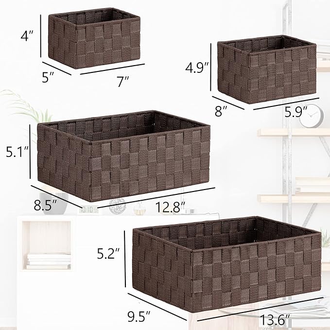 Posprica Woven Storage Baskets for Organizing 6 Pack, Large&Small Storage Cube - Image 4