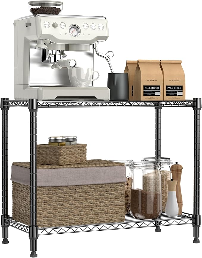 IZEUK 2 Tier Adjustable Metal Storage Shelving Unit, Heavy Duty Wire Rack by IZEUK