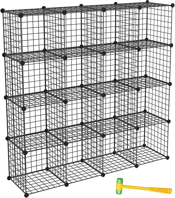 TUMUCUTE Wire Storage Cubes, Metal Storage Shelves Bookshelf, Stackable Modular by Worththetrustofeverycusto