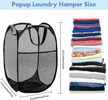 DUCOO Pop Up Laundry Hamper, 70L Collapsible Mesh Laundry Basket - Image 2