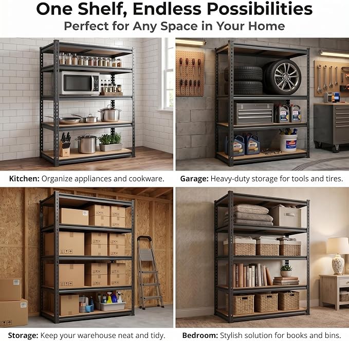 Shelving Unit, 2850LBS Heavy Duty Metal Shelves - Image 6