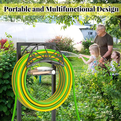 Garden Hose Holder, Heavy Duty Freestanding Detachable Storage Reel Stand - Image 3