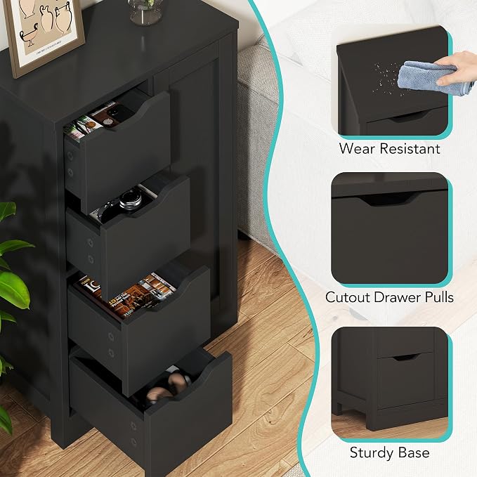 Vongrasig Bathroom Floor Cabinet, Wooden Storage Organizer - Image 6