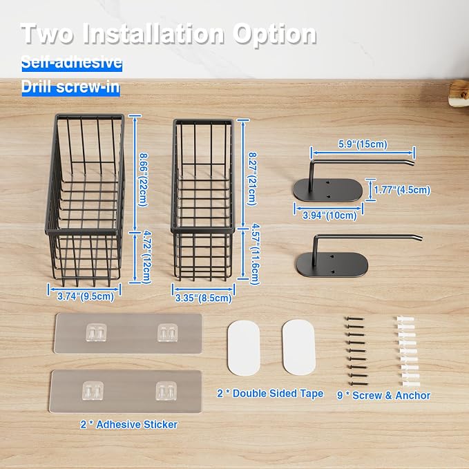Mustorn 4 Pack Adhesive Cabinet Door Organizer, Lid Organizers Inside Cabinet - Image 6