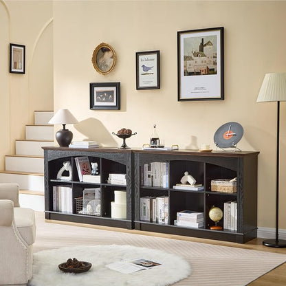 Black Bookshelf, 6-Cube Bookcase and Kids Bookshelf, Wooden Storage Cabinet - Image 7