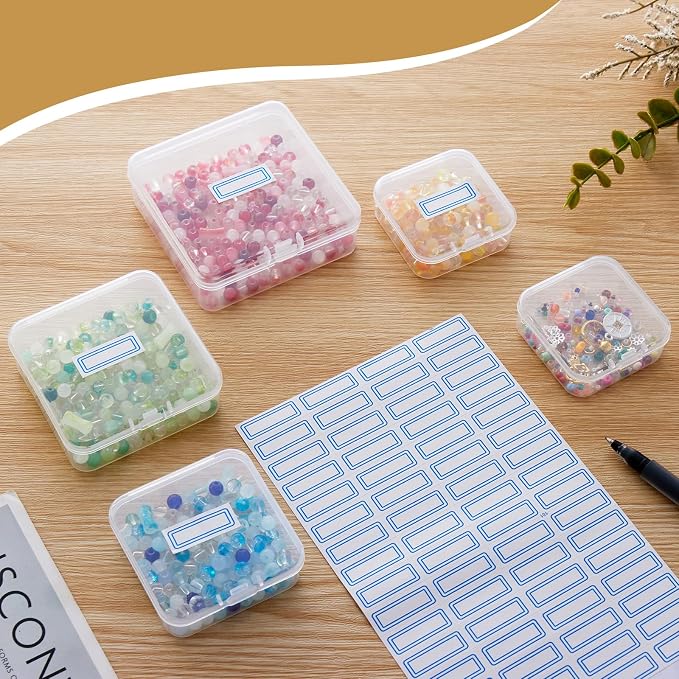 Goodma Small Bead Organizers, 78 Pieces Mixed Sizes Plastic Storage | Clear - Image 8