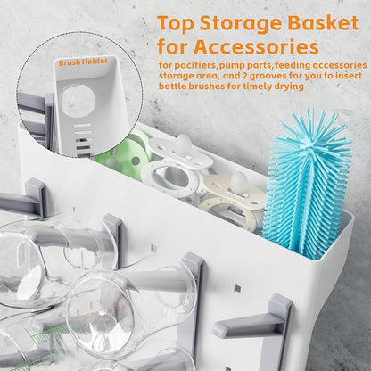 SuoXing Vertical Baby Bottle Drying Rack, Space Saving Countertop Baby Drying - Image 5