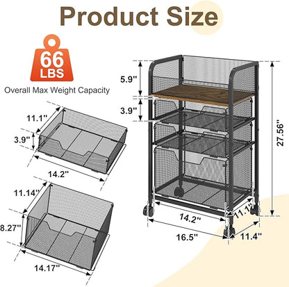 4-Tier Rolling Utility Cart - Image 8