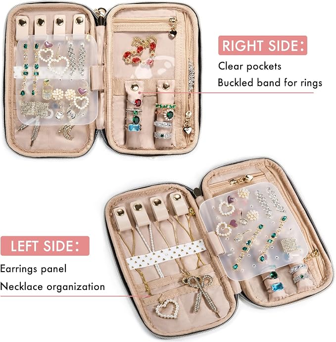 SFYBYHEART Travel Jewelry Organizer Case, Jewelry Travel Bags - Image 3