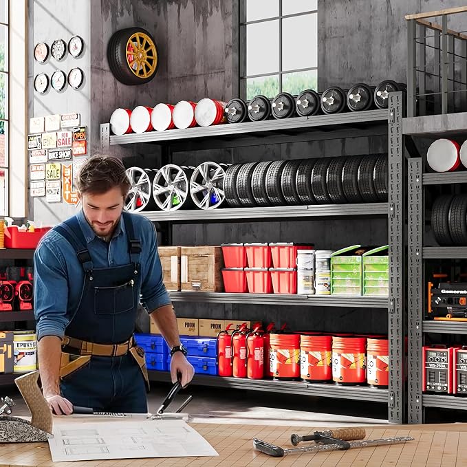 79”W Garage Shelving Heavy Duty, 7000LBS Metal Storage Shelves, 24” Deep - Image 4