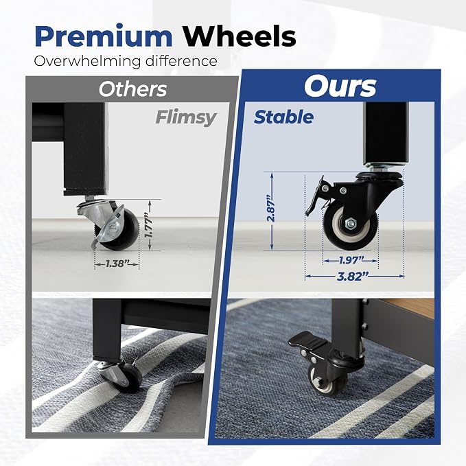 HOMEDANT House 5-Tier Metal Rolling Cart Shelf Rack Casters Heavy Duty Wheel - Image 12