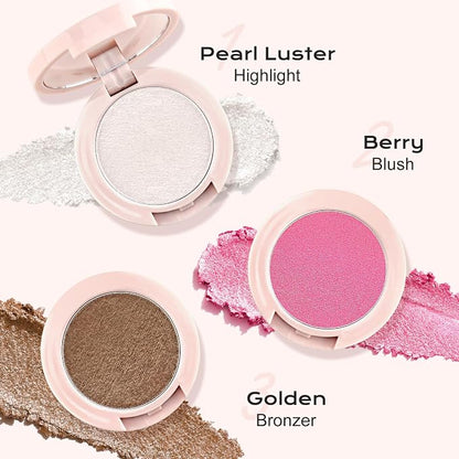 Color Nymph 3-IN-1 Face Palette, Ultra-Smoothy Creamy Blush Highlighter Bronzer - Image 3