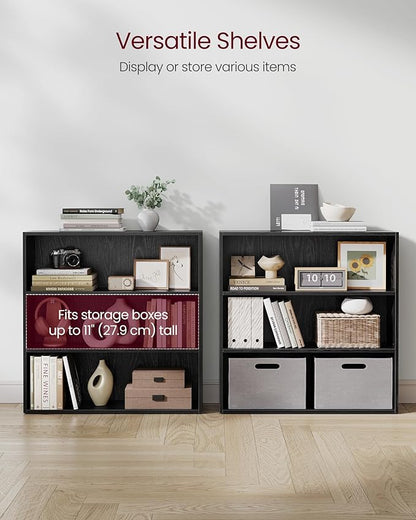 VASAGLE Set of 2 Bookshelves, 31.5 Inches Wide, 3-Tier Open Bookcases - Image 5