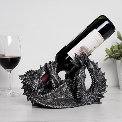 True 10143 Polyresin Dragon Wine Bottle Holder Decorative, Single Wine Bottle - Image 2