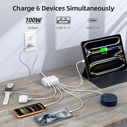 6 in 1 USB Charger, 50% Smaller Charging Station - Image 3