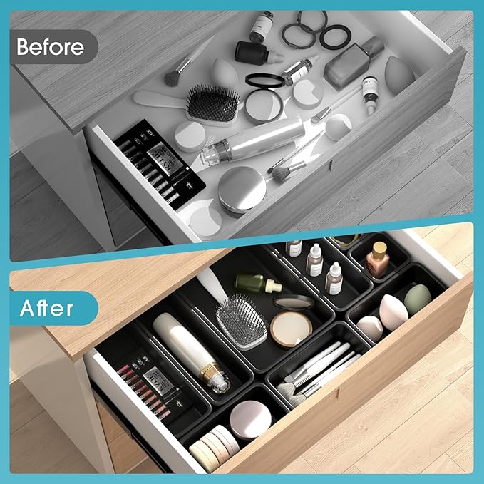 33 PCS Drawer Organizer Set, 4 Size Makeup Drawer Divider Organizer - Image 7