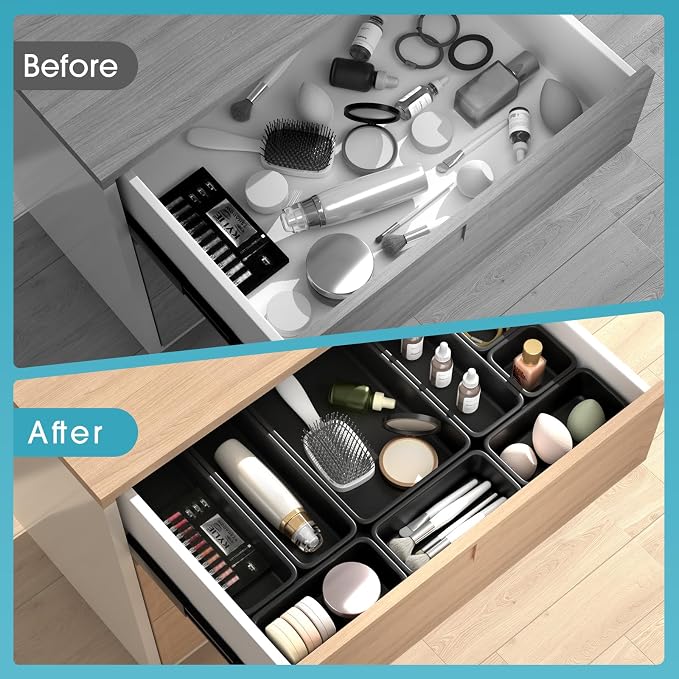 25 PCS Drawer Organizer Set, 4 Size Makeup Drawer Divider Organizer - Image 7