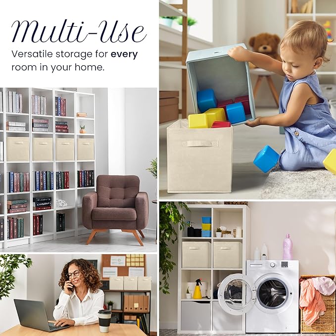 Reli. 11 Inch Cube Storage Bins | Cube Organizer Bins | 11x11 Fabric Storage - Image 6