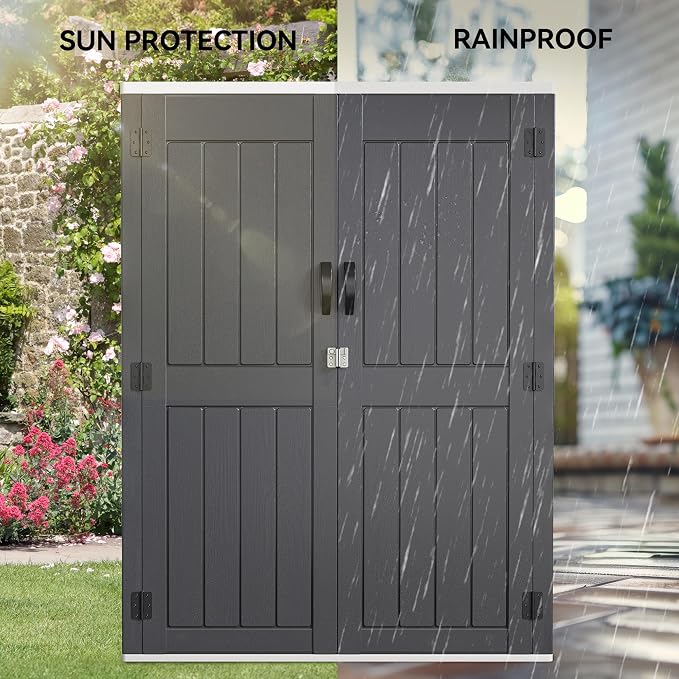 YITAHOME 59 cuft Vertical Outdoor Storage Shed w/o Shelf, 5.6 x 2.3 ft Lockable - Image 2