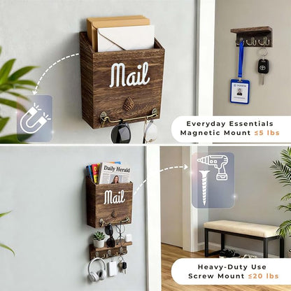 eBun Narrow Wood Mail Holder - Image 7