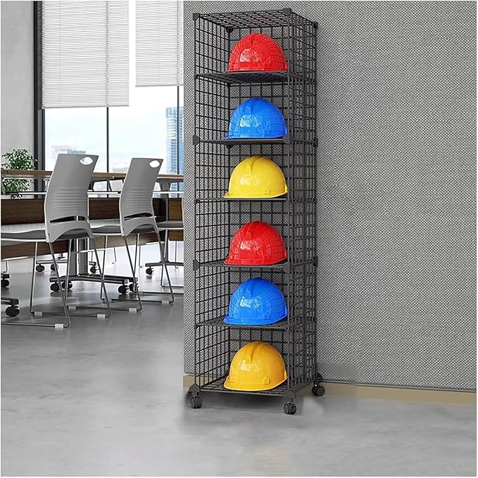 Stackable Safety Helmet Storage Boxes, Large Adjustable Hard Hat Placement by Unknown