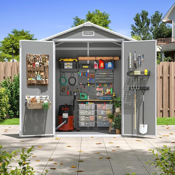 Aoxun 6x4 FT Outdoor Storage Shed, Plastic Garden Resin Shed - Image 8