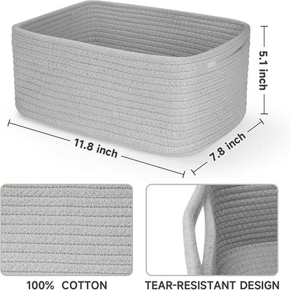 3-Pcs Shelf Baskets for Organizing, Closet Organizer Bins, Small Woven Baskets - Image 2