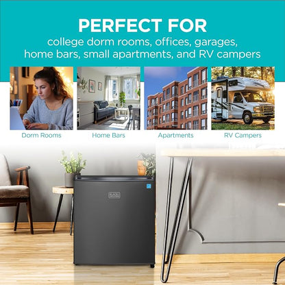BLACK+DECKER 1.7 Cu. Ft. Compact Refrigerator, ENERGY STAR Certified, Single - Image 7