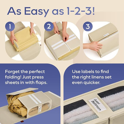 4x Bed Sheet Organizer Storage Boxes - Image 6