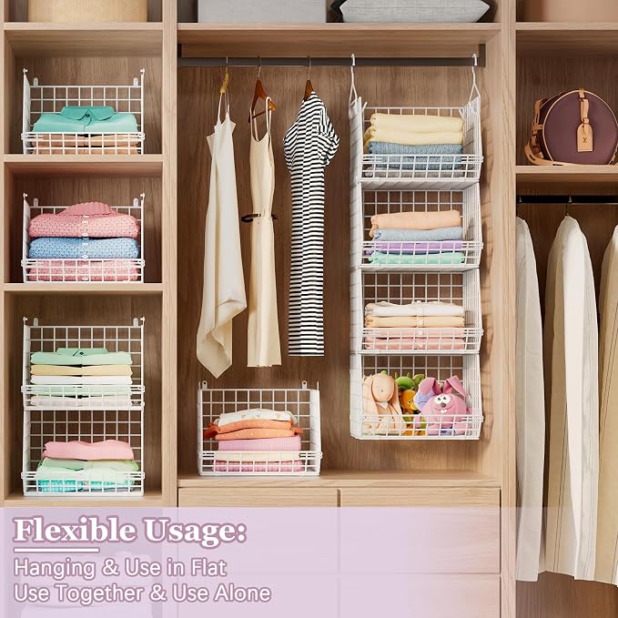 5 Tier Closet Hanging Organizer, Clothes Hanging Shelves - Image 4