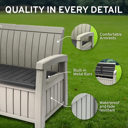 EconoHome 3 Seat Outdoor Storage Bench - Image 5