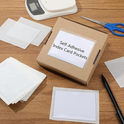 Outus 200 Pack 3.5 x 4.4 Inch Self Adhesive Label Pockets Bulk Plastic Labels - Image 4