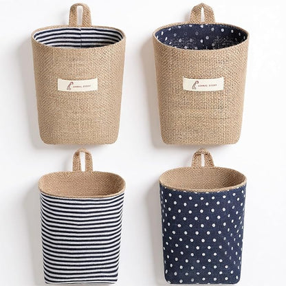 2 Pack Hanging Basket for Door Jute Hanging Wall Storage Baskets, Small Linen by Unknown