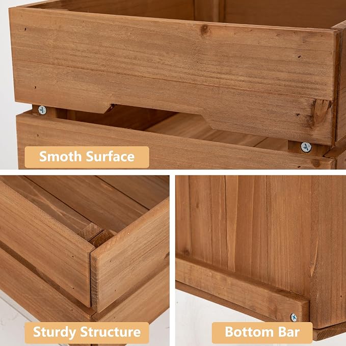 Set of 3 Rustic Wooden Storage Crates - Image 4